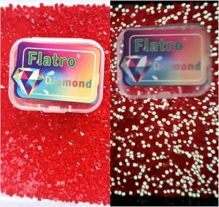 Luminous Diamond Art Beads for Diamond dot Accessories, Flat Base Square Diamonds Painting Drills for Crafts, Strong Light Will Make Beads Glow for DIY Artistic Rhinestones Gems (Square, Red 025)