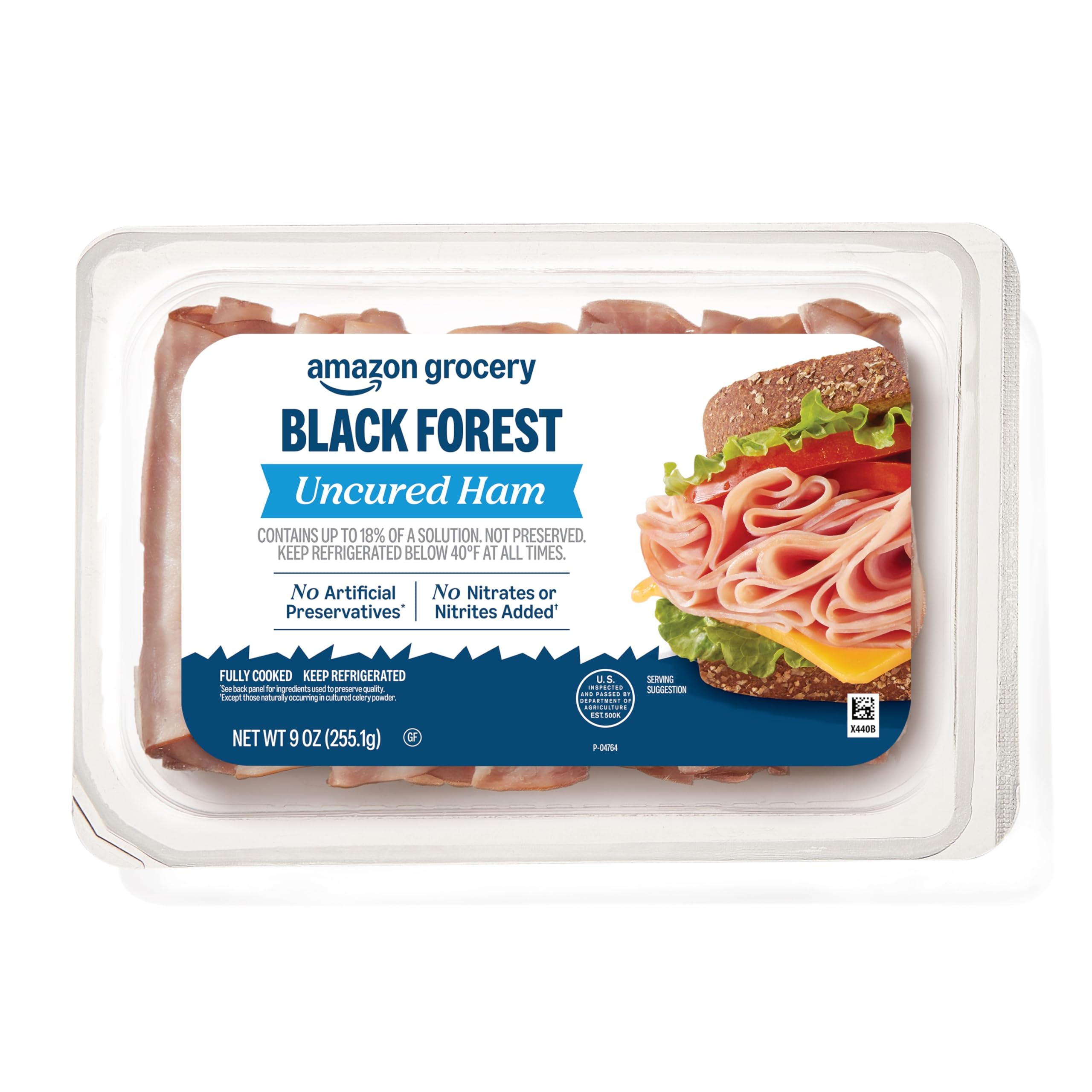 Amazon Grocery, Sliced Black Forest Uncured Ham, 9 Oz