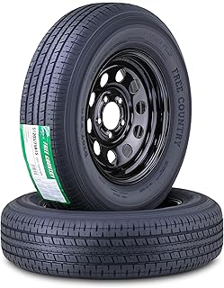Free Country Trailer Tire Wheel ST205/75R15 8PR D 107N 5X4.5 Black Mod Pk2 | 5 Lug on 4.5" PCD Rim Load Range D 8-Ply Speed Rating N 88 MPH w/Featured Side Scuff Guard
