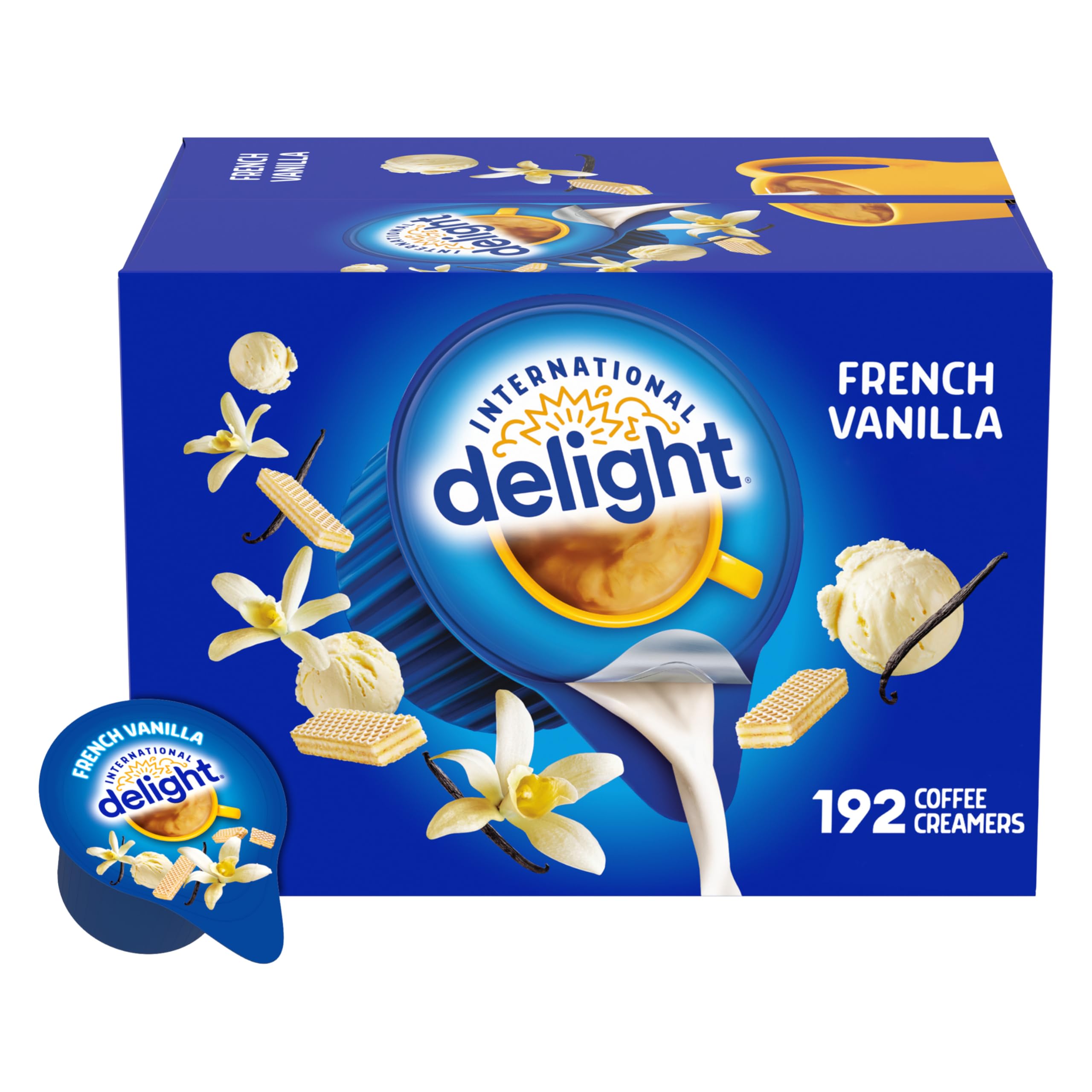 International Delight Creamer Singles, French Vanilla, 192 Count | Shelf-Stable,