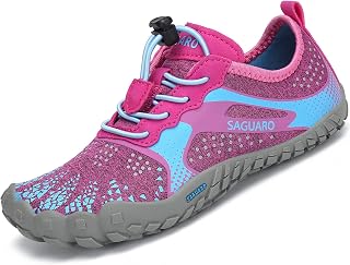 SAGUARO Kids Barefoot Trail Shoes Girls Breathable Minimalist Trainers, 24-36 EU