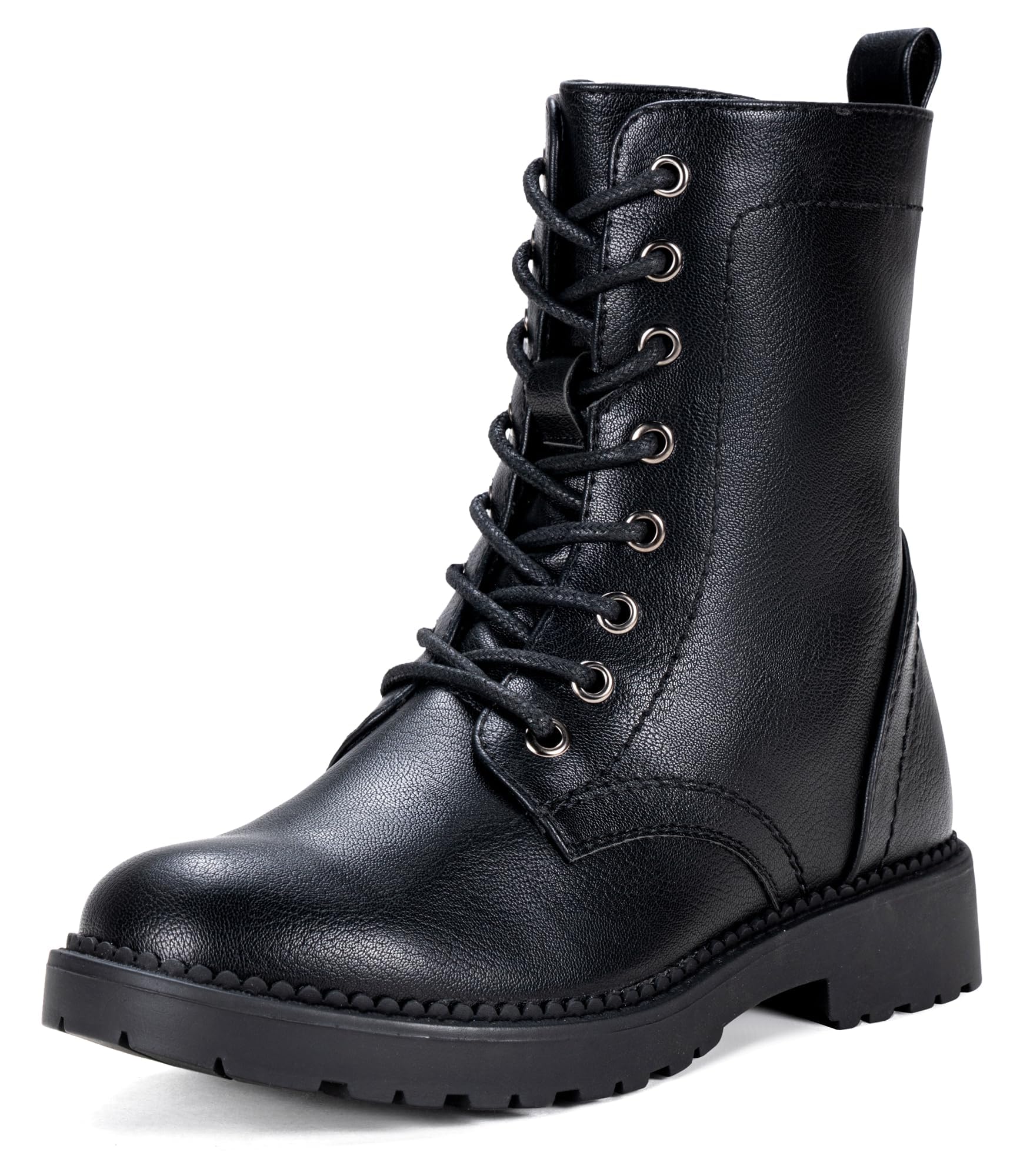 Women's Lace Up Combat Ankle Boots, Low Heel Moto Fall Booties