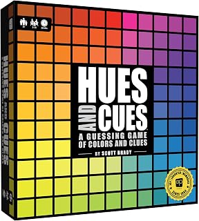 USAopoly | Hues and Cues | The Ultimate Colour Connection Board Game | 480 Different Shades | For Large Groups & Games Nights | Fast-Paced Guessing Fun for Ages 8+ | 3–10 Players