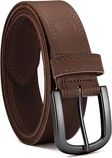 CHAOREN Mens Belts Casual for Jeans - Full-Grain Leather, Durable Cowhide