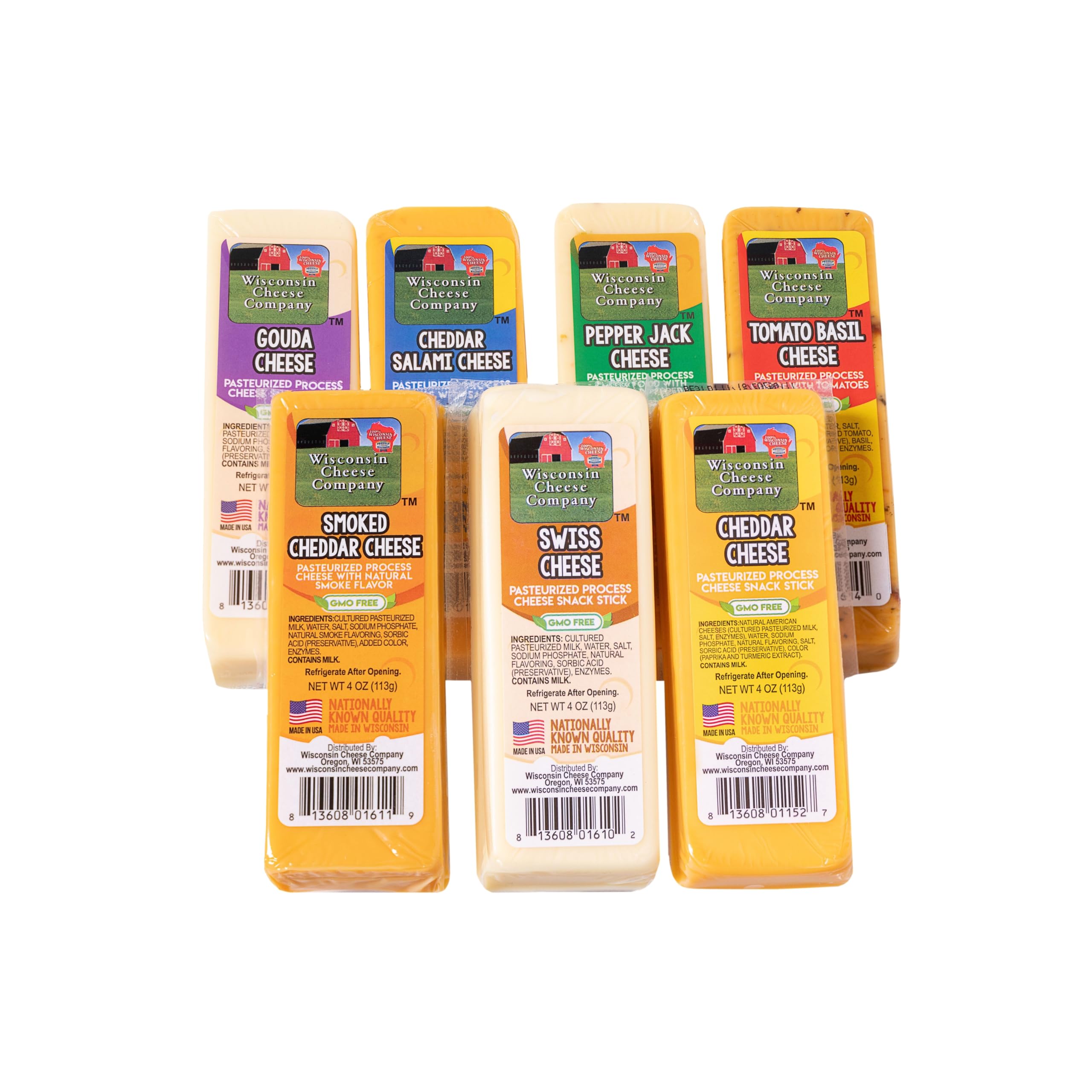 Wisconsin Cheese Company – Specialty Cheese Block Sampler Pack – 7 Flavors Inclu