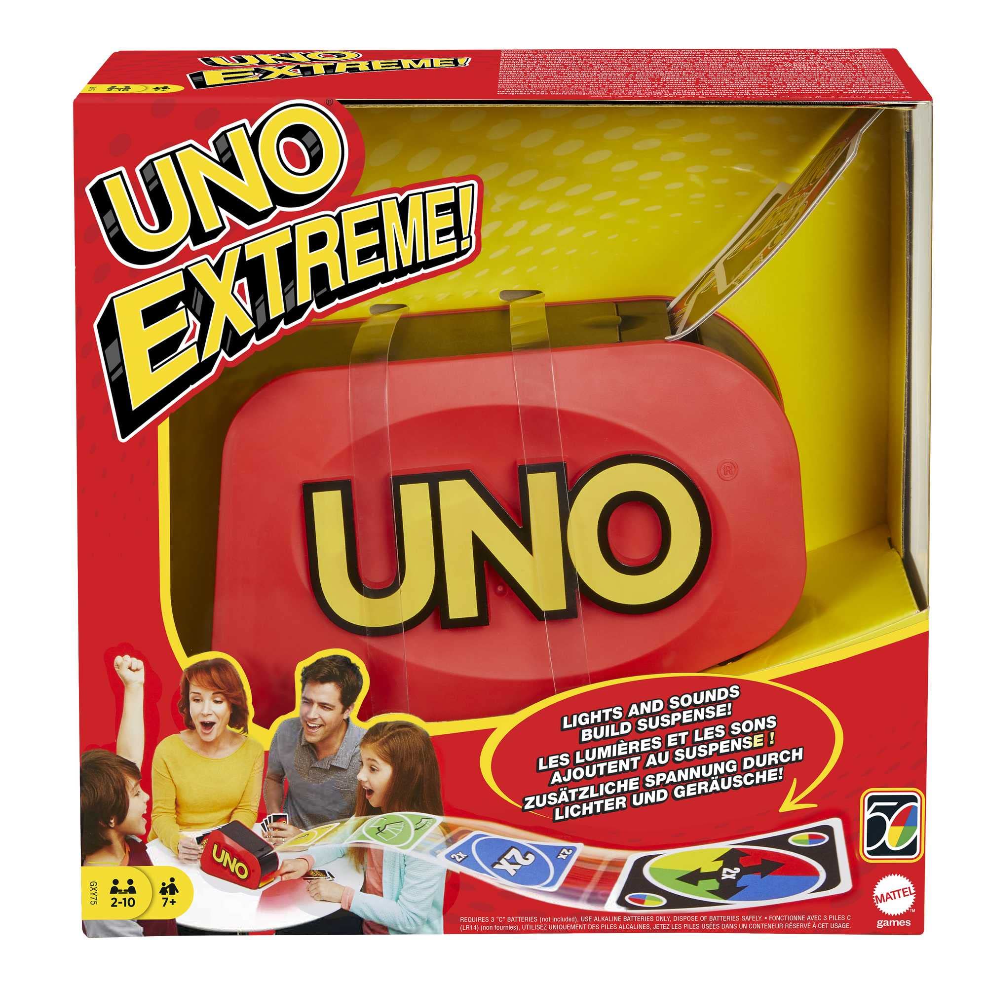 Mattel Games UNO Extreme Card Game with Launcher Ages 7 + , 2-10 players | Featu
