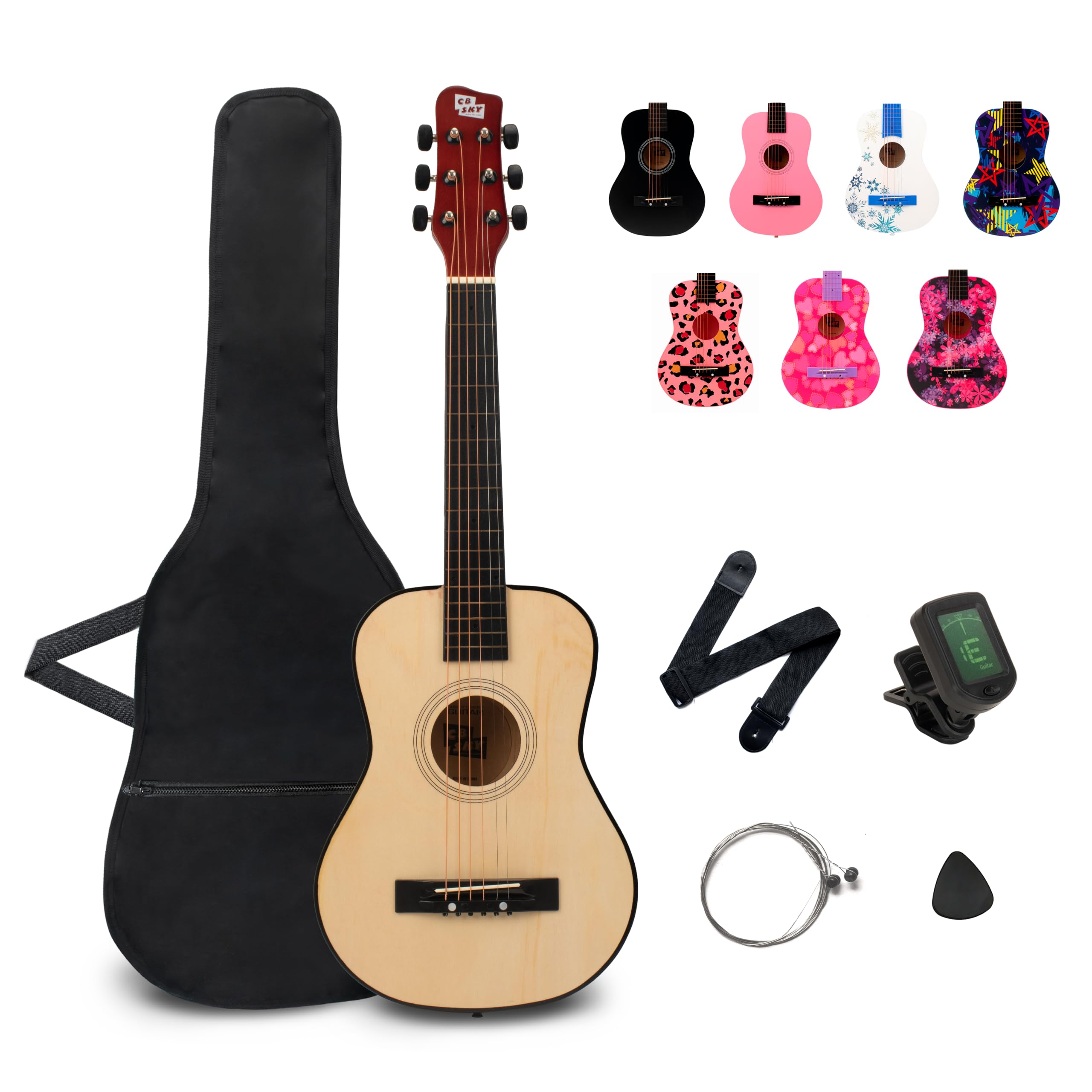 CB SKY 30-inch Junior (Natural)/Student Acoustic Guitar/Beginner/Kids musical in