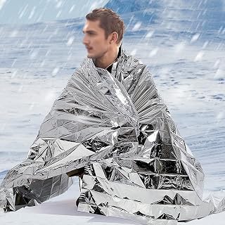 Mylar Emergency Thermal Blankets, Survival Kit for Camping, Hiking, Marathons and First Aid, Compact Reflective Blankets for Bags and Outdoor Adventures