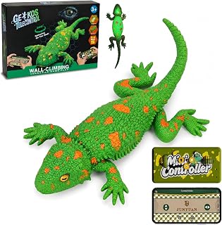 Wall Climbing Gecko RC Toy, Flowing LED Lights Lizard Crawler Toy for Kids | Remote & App Control Lizar Toy with Adjustable LED Lights,Rechargeable, Birthday Gifts for Boys Ages 3+
