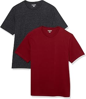 Amazon Essentials Men's Short-Sleeved, Round Neck Slim Fit T-Shirt, Pack of 2