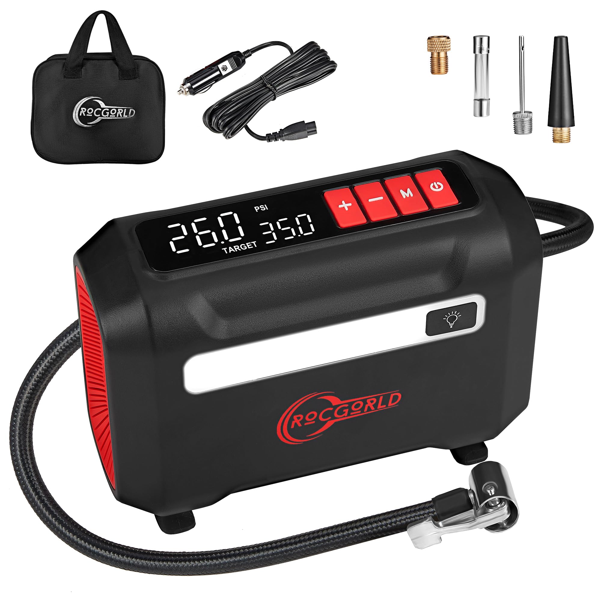 ROCGORLD R8 Tire Inflator Portable Air Compressor, DC 12V Air Compressor Portabl