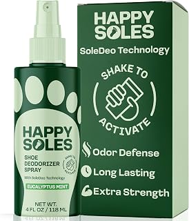 Shoe Deodorizer Spray for Gym Gear & Smelly Shoes Caused by Stinky Feet - Strong Odor Fighter for Sneakers, Boots, and Sandals - Fresh Smell, Refreshing Shoe Spritz 4oz (Eucalyptus Mint)