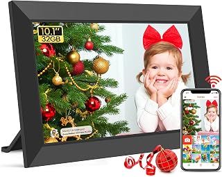 Frameo Digital Picture Frame, 10.1-Inch HD, 1280 x 800 IPS Touchscreen, with Wi-Fi, 32 GB Storage, Auto Rotation, Easy Sharing of Photos, Videos via Frameo App