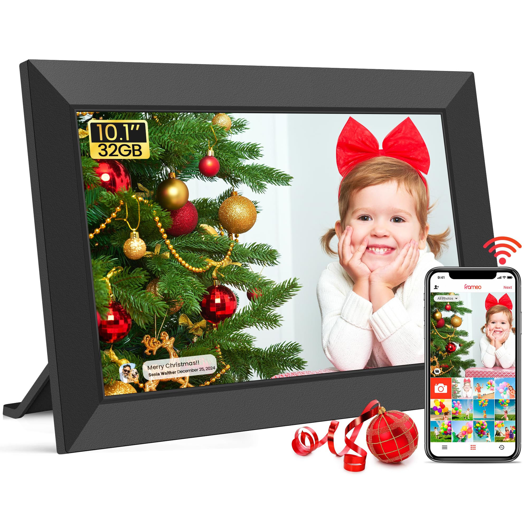 Frameo Digital Picture Frame, 10.1-Inch HD, 1280 x 800 IPS Touchscreen, with Wi-