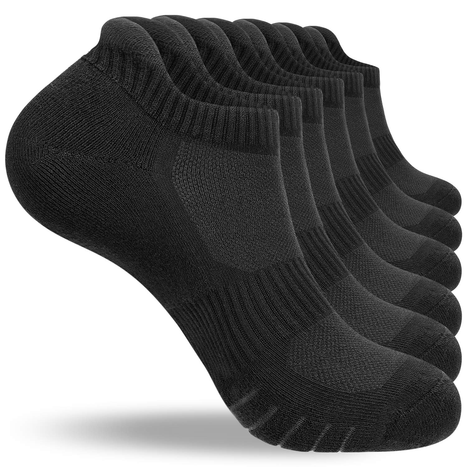 Anqier Unisex Trainer Socks, Short Padded Running Socks, Breathable Cotton Sport