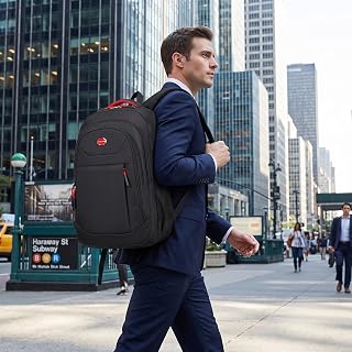 Waterproof Laptop Backpack Large Capacity for Men Women Business Travel Backpack with Reflective Strips Multiple Compartments Casual Stylish Daypack Outdoor Daypack