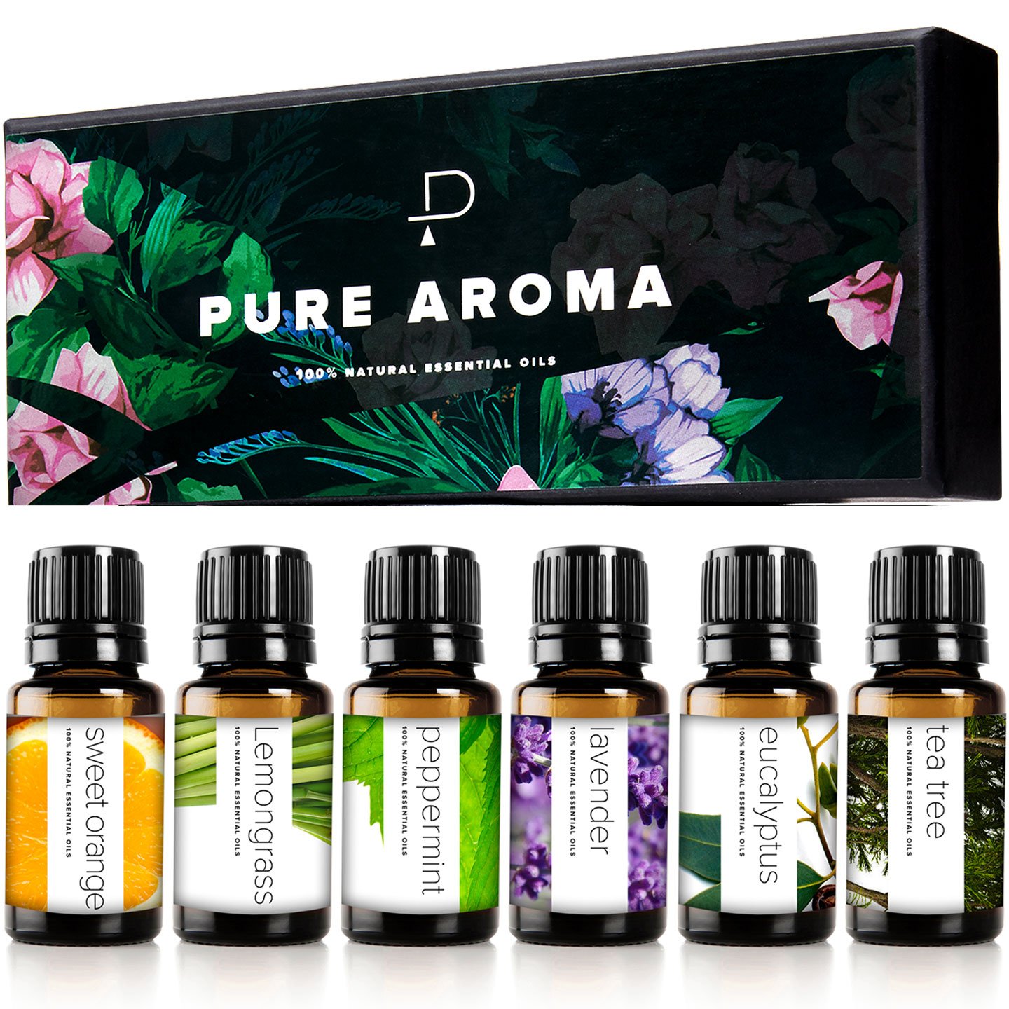 PURE AROMA Essential oils 100% Pure Therapeutic Grade Oils kit- Top 6 Aromathera