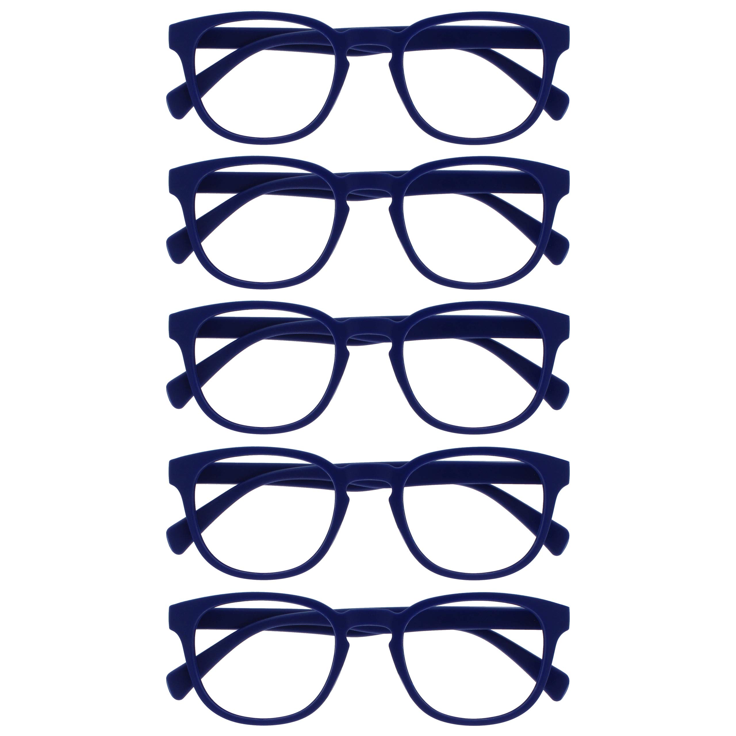 OPULIZE Pop Reading Glasses Pack of 5 Keck Round Matt Frame Spring Hinges Scratc