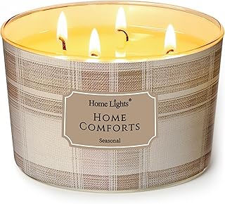 HomeLights 18oz Balsamic Cedar Scented Candles Industrial Chic Large Jars 4 Wick Candles Ideal for Seasonal Gourmand Event Gifts (Home Convenience)