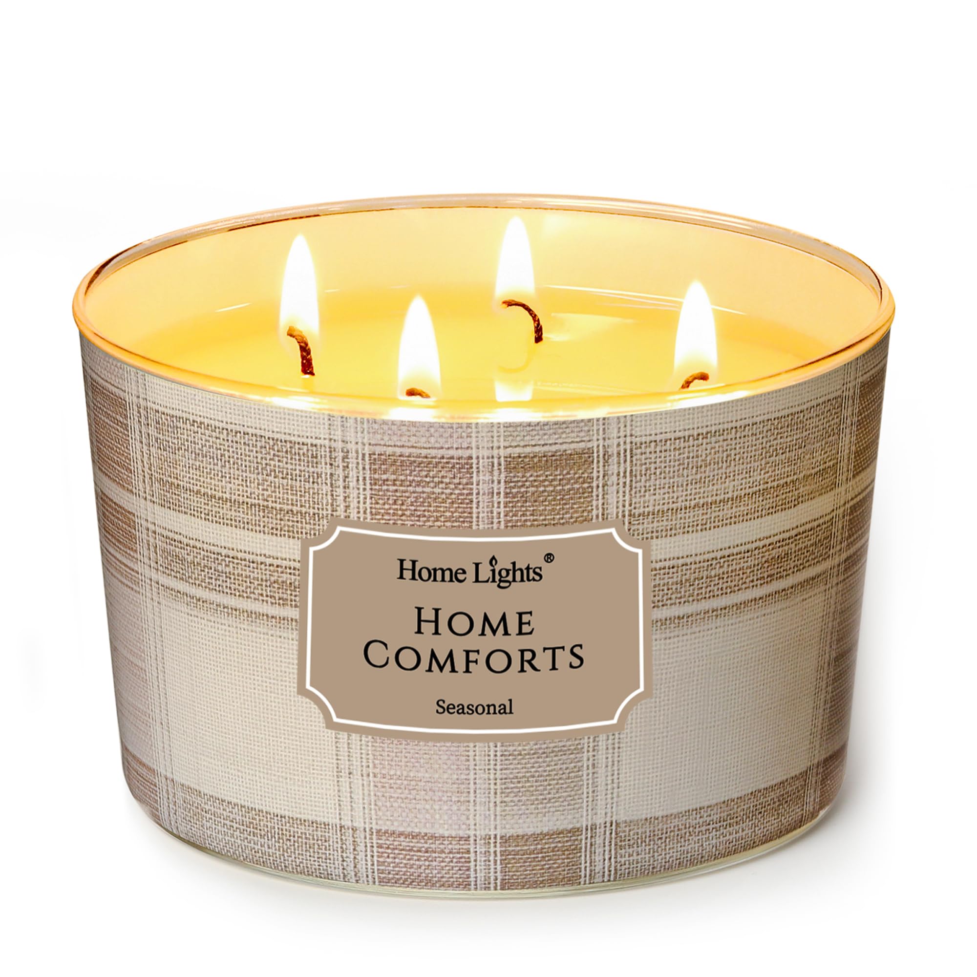 HomeLights 18oz Balsamic Cedar Scented Candles Industrial Chic Large Jars 4 Wick