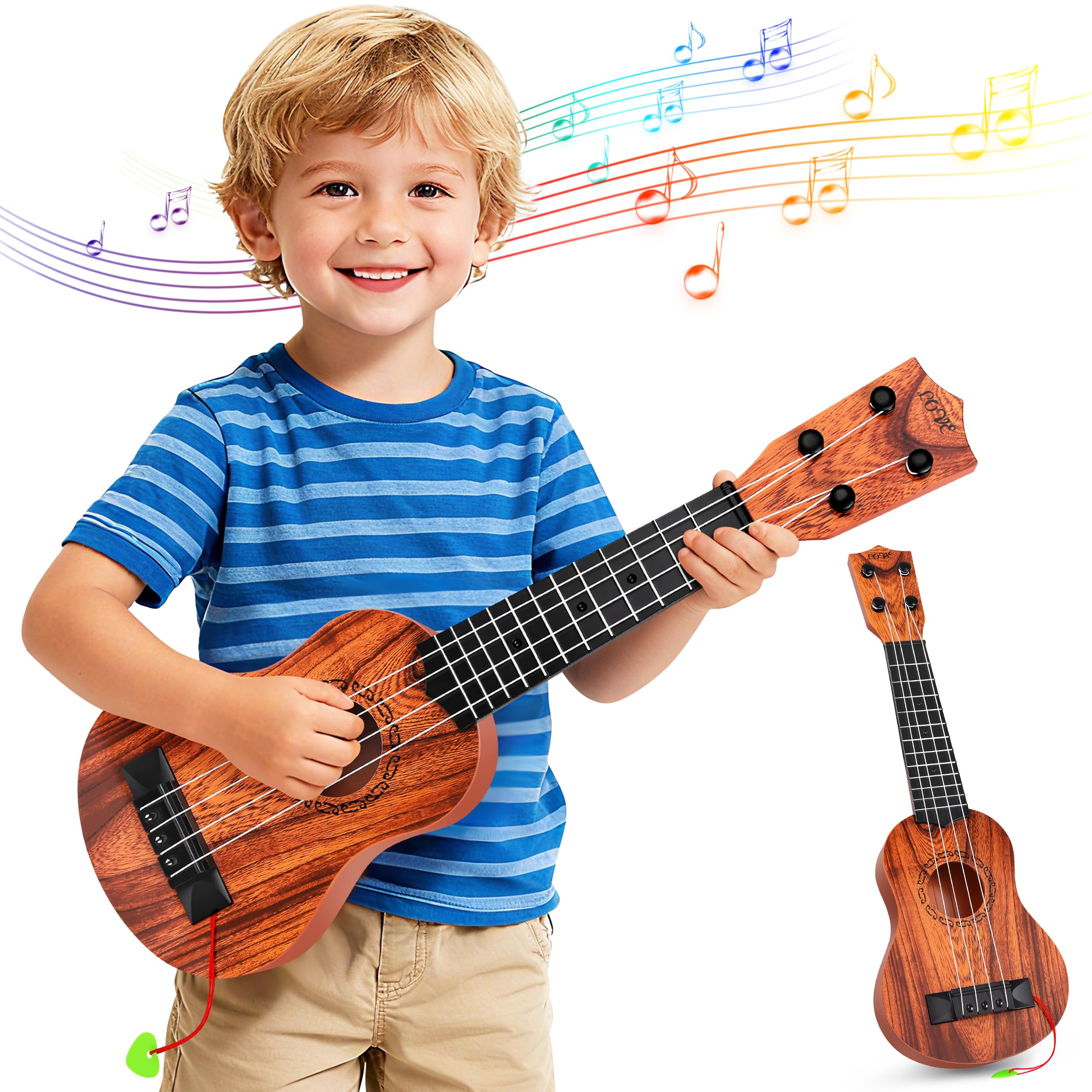 YEZI Kids Toy Classical Ukulele Guitar Musical Instrument (Round Hole)
