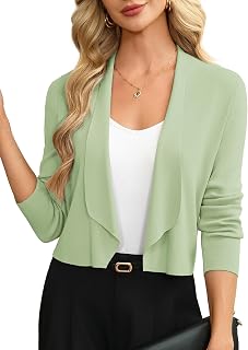 GRACE KARIN Womens Sweater Blazer Business Casual Cropped Cardigan Shrugs