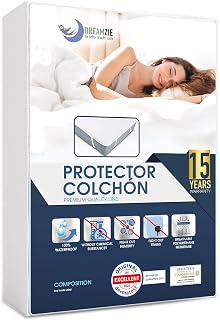 Dreamzie Mattress Protector 135 x 200 Waterproof Anti-Dust Dust Made in EU & Oeko Tex Mattress Cover 135 x 190 Hypoallergenic – Mattress Cover 135 x 190 cm 4 Elastic Corners