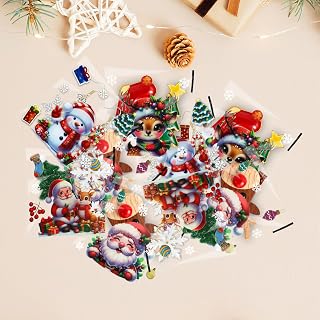 100 Pcs Christmas Candy Bags 3.9" x 5.1" Portable Packing Bags with Sealing Strip Cute Small Self Sealing Bags for Christmas Outdoor or Indoor Party Decoration Store Small Things (Multicolor)