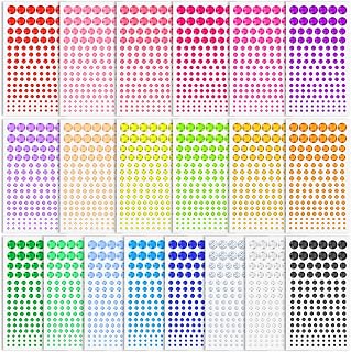 2800 Pcs Self Adhesive gems Stickers for Crafts,20 Colors Rhinestones for Bedazzling, Stick on Jewels for Face, Hair and Scrapbook Supplies(3/4/5/6/8/10mm)