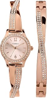 Timex Ladies 23mm Swarovski Crystal Bracelet & Watch Gift Set