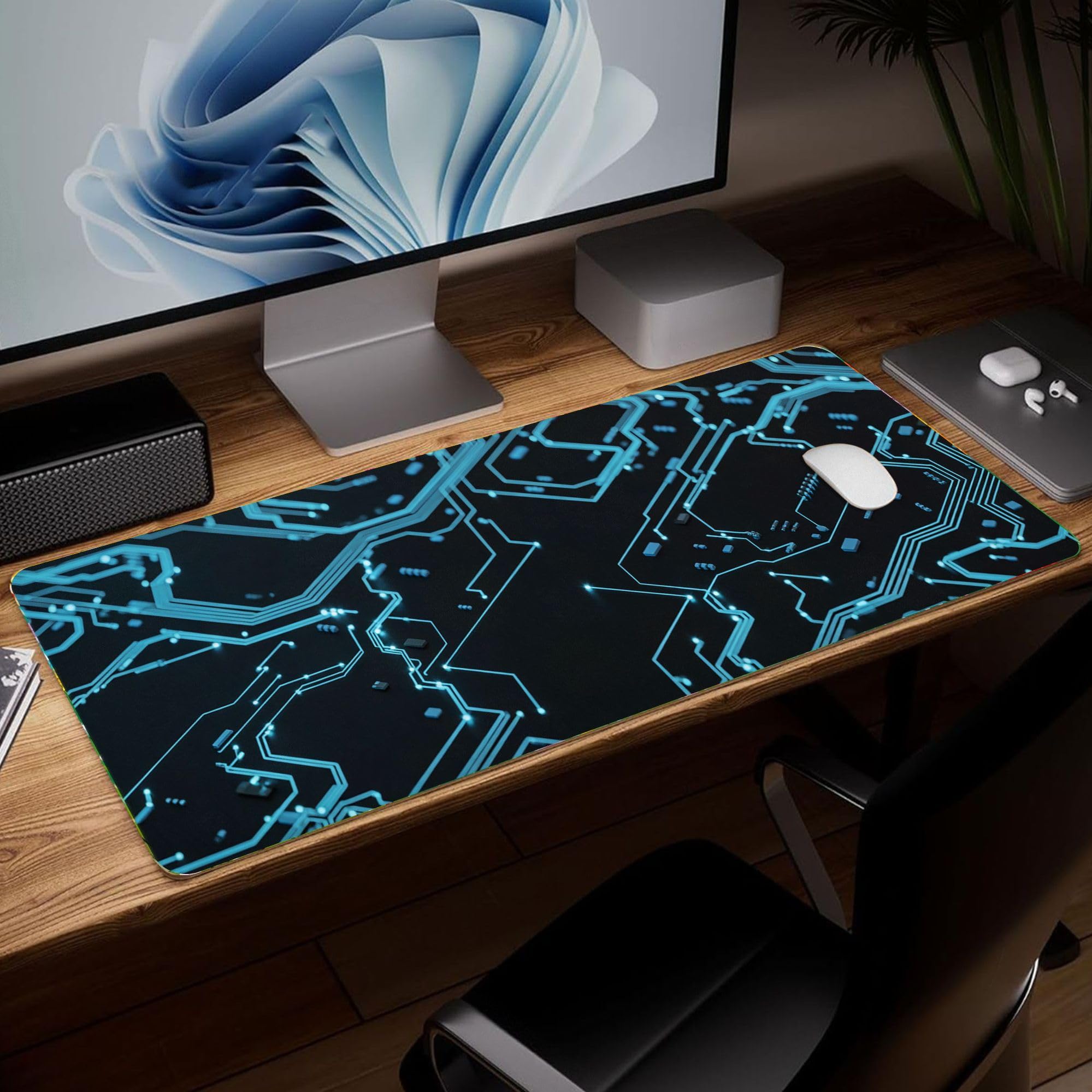 Minimalist Leather Desk Mat, Colorful Art Mouse Pad, Large Gaming Mouse Pad for 