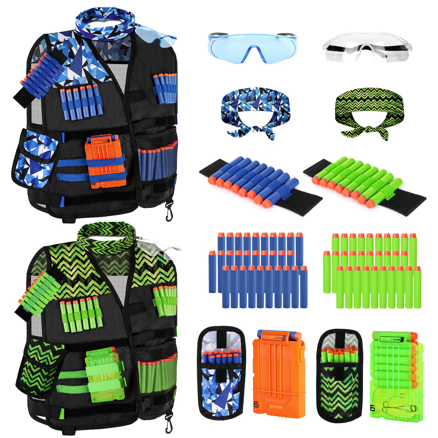 Lehoo Castle Kids Tactical Vest Kit 2 Pack for Nerf Guns N-Strike Elite | Includ