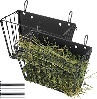 2PCS Rabbit Hay Feeder, with Heavy-Duty Metal Frame， Hay Holder for Rabbits - for Rabbits， Bunny, Guinea Pigs, Chinchillas， 9.6x4.5x6.3 inch