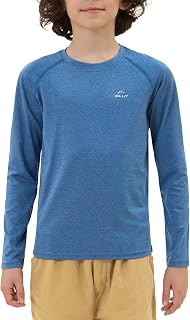 Willit Boy's UPF 50+ Sun Protection Shirt, Long Sleeve, Youth Swim Shirt, SPF Fishing Quick Dry