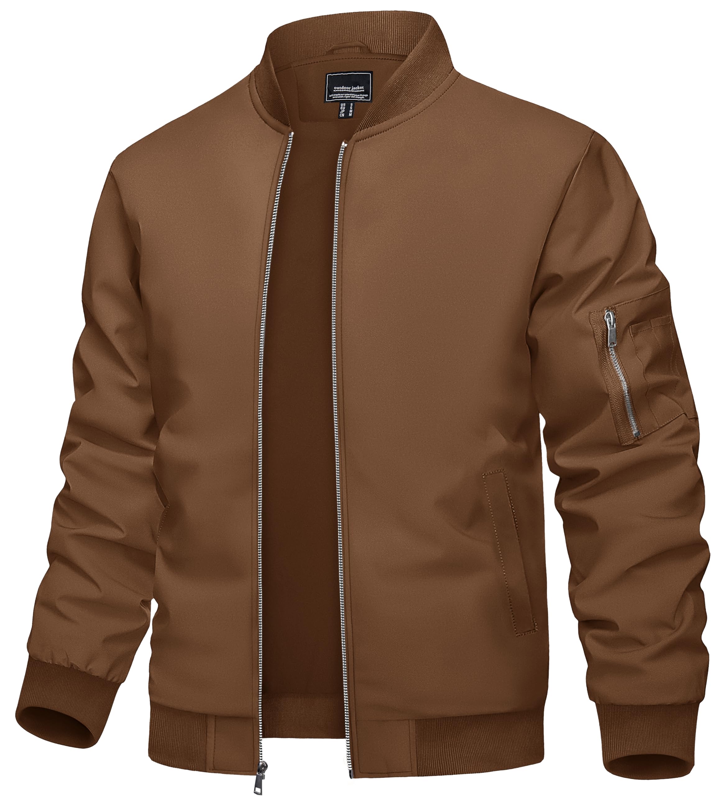 TACVASEN Men's Bomber Jacket Lightweight Casual Spring Fall Windbreaker Zip Up C