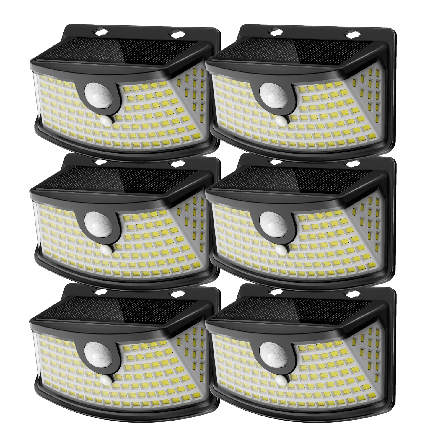 Aootek Solar Motion Sensor Lights Outdoor 120 LEDs, Black, 6 Pack | Lights Refle