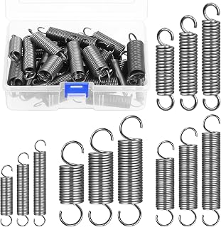 Glarks 36pcs Stainless Steel Extension Springs with Opening Hook Sets 12 Sizes Small Spring Tension Spring Wire Assortment for Machinery Construction Industrial
