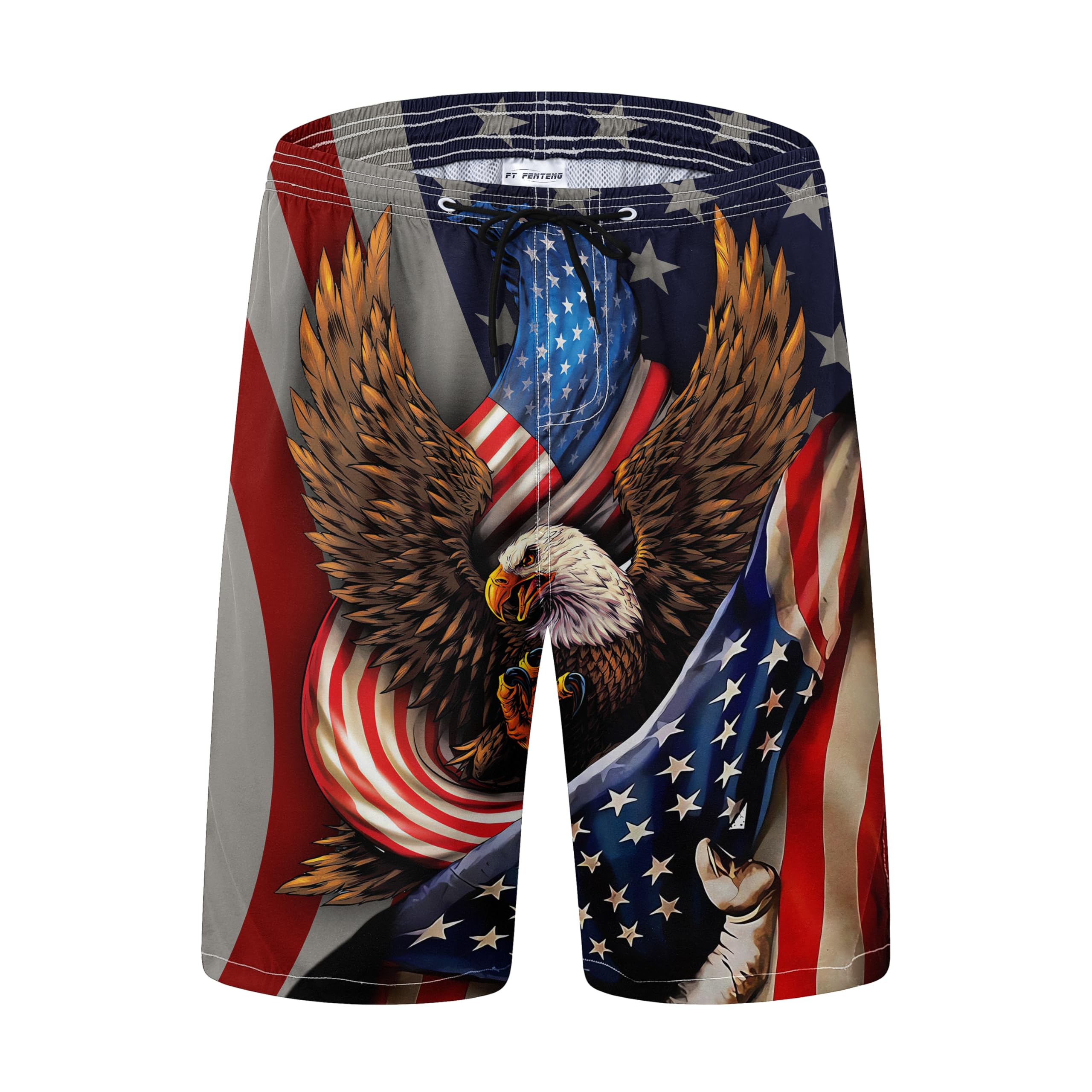 FT FENTENG Mens Swim Trunks Quick Dry Board Shorts with Mesh Lining, Breathable 