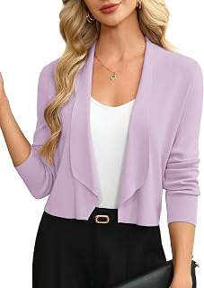 GRACE KARIN Womens Sweater Blazer Business Casual Cropped Cardigan Shrugs