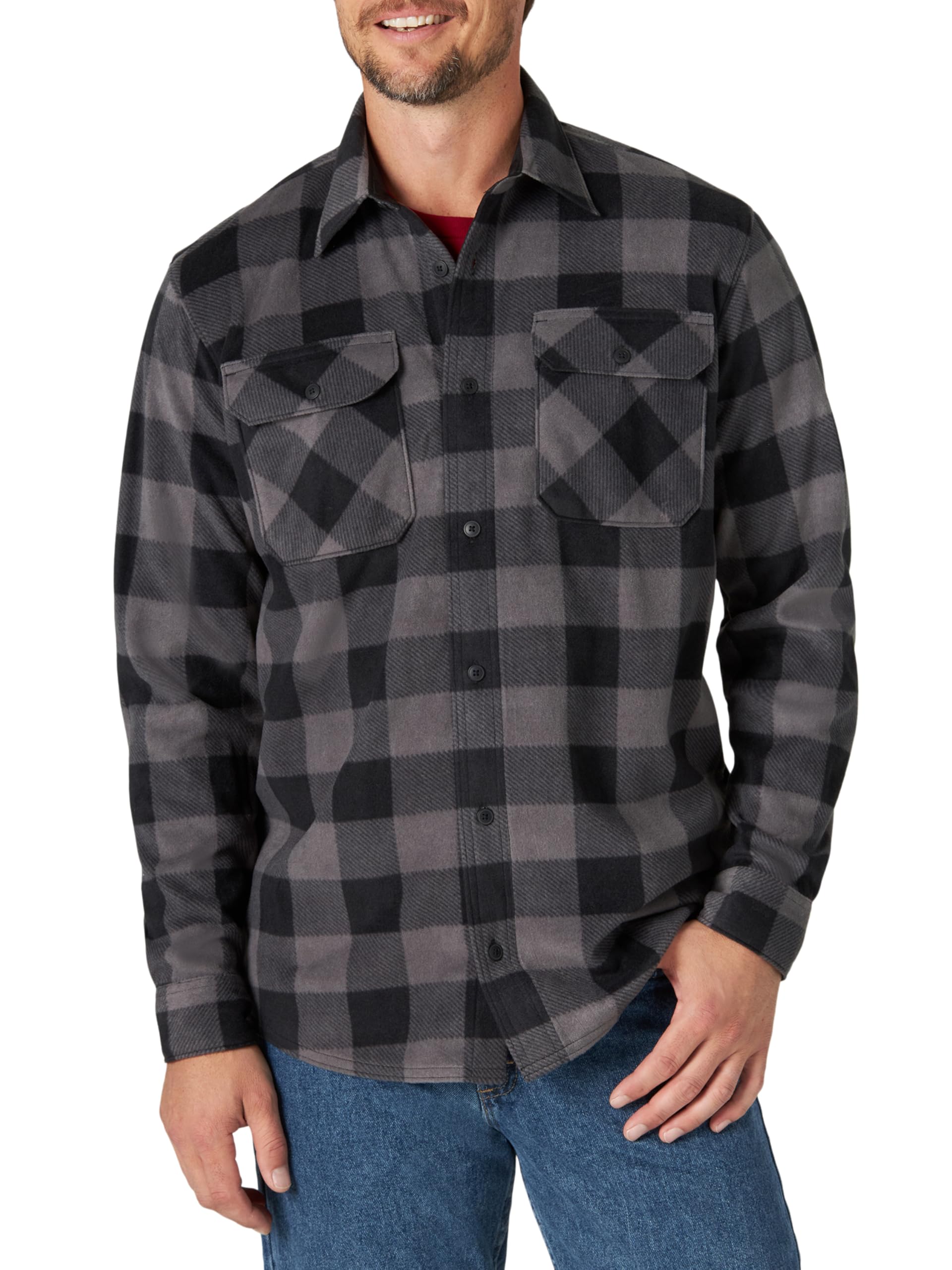 Wrangler Authentics Men's Long Sleeve Heavyweight Fleece Shirt