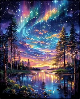 Starry Aurora Lake Puzzles for Adults 1000 Pieces,Interlocking No Dust | Challenging Jigsaw Puzzles,Thick Pieces with Matte Finish,Relaxing Night Sky Wall Art Decor,Stress Relief Gifts for Mom Dad