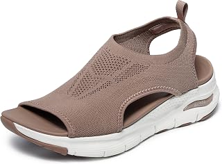 Skechers Women's Arch Fit - City Catch Womens Knit Slip-On Sandals