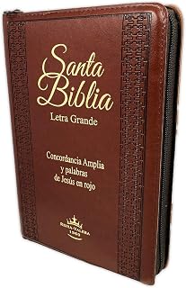 Biblia Letra Grande Tamaño Manual con Cierre Imitacion Piel Marron con Concordancia e Index Reina Valera 1960