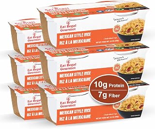 Eat Regal Mexican Style Rice Cups, Bold & Vibrant Flavor, 10g Protein, 7g Fiber Ready in 1 Minute, Vegan Gluten-Free Non-GMO, 8.8oz (2×125g), Pack of 6