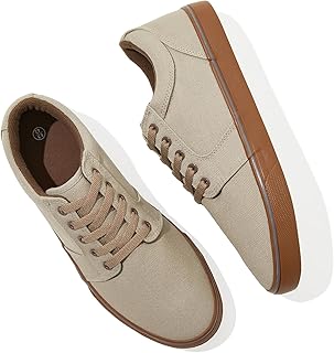 BENPAO Men's White Casual Tennis Shoes Black Canvas Sneakers