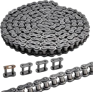 Patioer #60H Roller Chain, 10 Feet Carbon Steel Chain with 4 Free Connecting Links (159 Links)