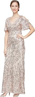 Alex Evenings Long Sequin Dresses Women's Special Occasion Dress
