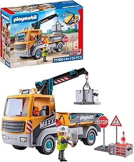 Playmobil | Action Heroes | Construction Lorry with Crane | Construction Toy for Kids | Construction Playset | Toys for Children Aged 4+ | 71750