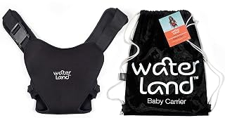 WaterLand Baby Carrier Innovative Carrier Seat for Water and Land Black - Waterproof Chest Strap for Toddlers with Adjustable Straps, Lightweight Carry Seat for Pool and Beach