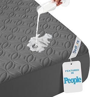 BEDLORE Waterproof Mattress Protector, Queen Size Mattress Pad Noiseless | Deep Pockets Fit 6"-18" Mattresses, Soft Breathable Dirt-proof Bed Mattress Cover Washable for Home, Bedroom, Hotel (Gray)